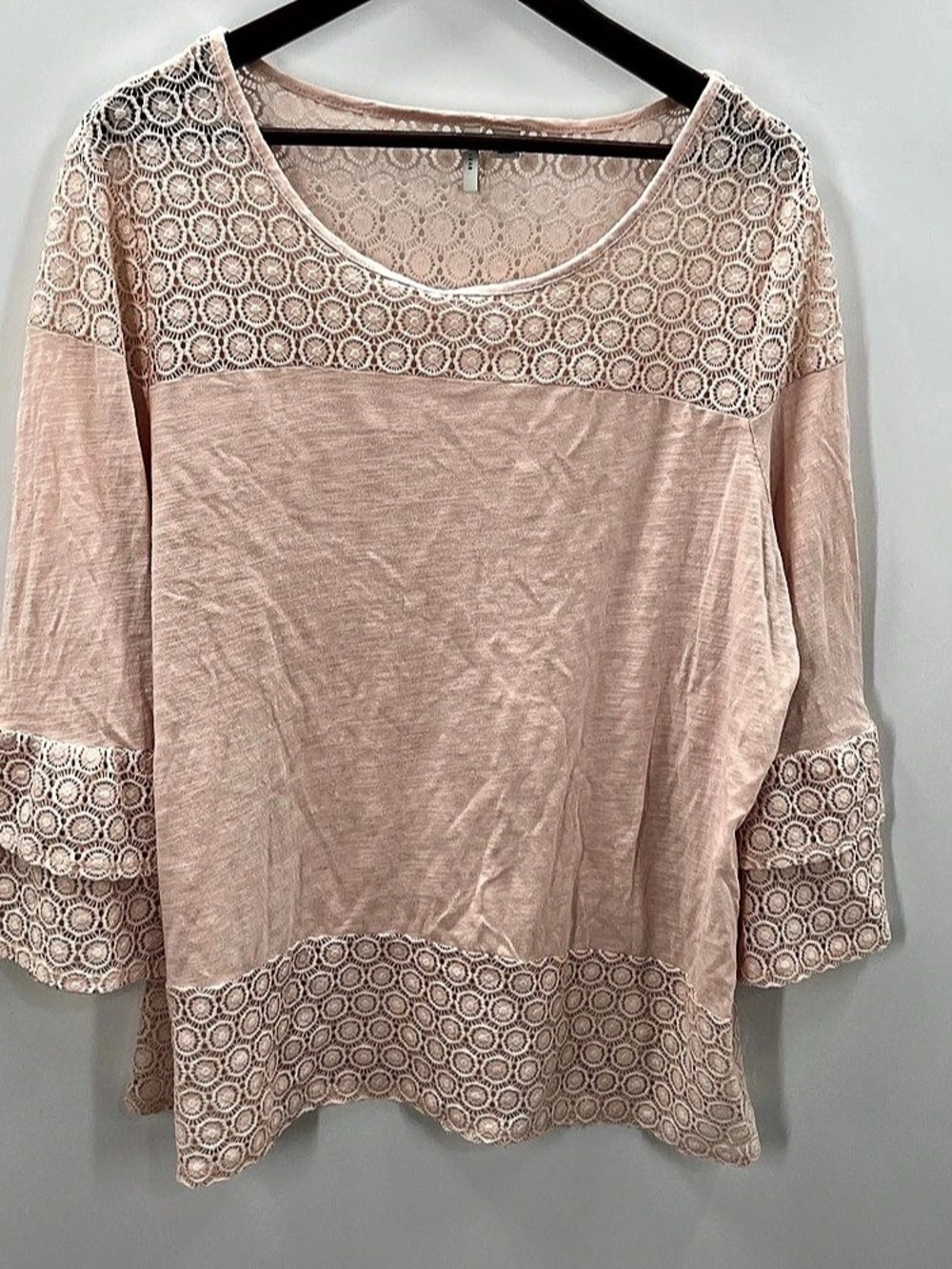 468 Cato Pink Lace Tunic XL
